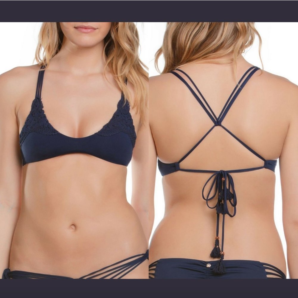 NEW Ale Alessandra Anja Bralette Bikini Top Indigo‎
